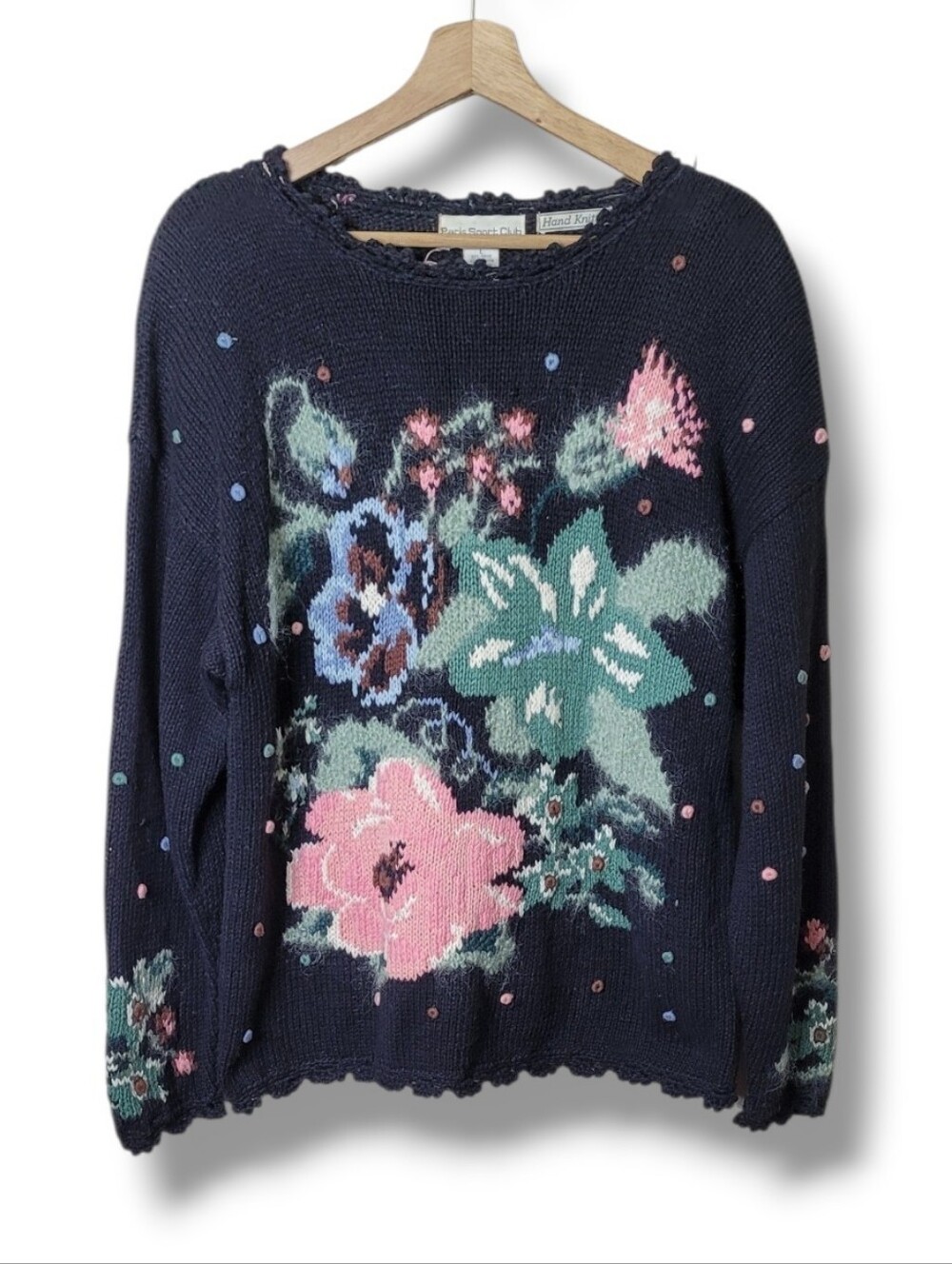Vintage Paris Sport Club Floral Sweater